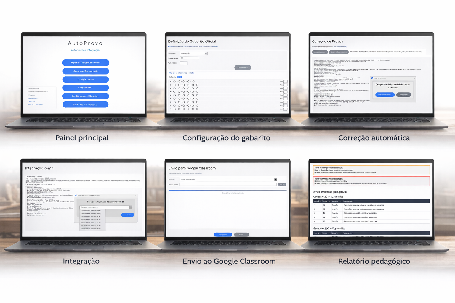 Telas do sistema AutoProva